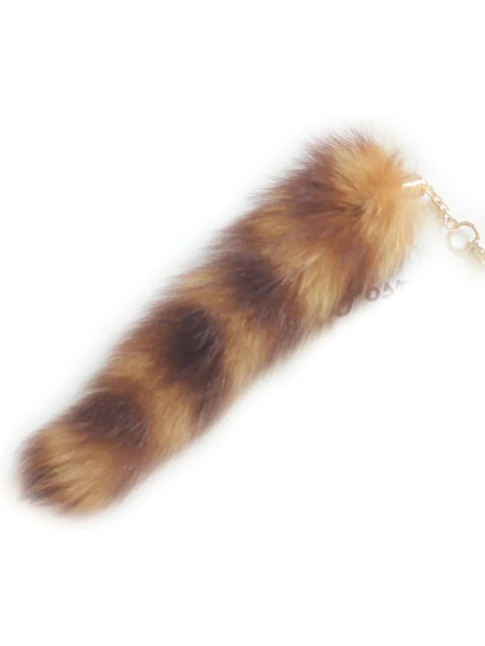 Women's Bleached Real Fox Tail Fur Toy Keychain Clasp Fashion Charm Cosplay
